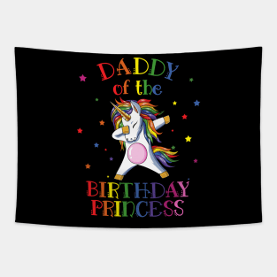 Daddy Of The Birthday Princess Unicorn Tapestry