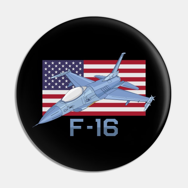 F-16 Jet Fighter Plane Diagram American Flag Gift Pin by Battlefields