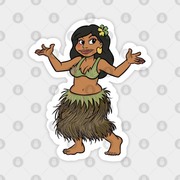 Hula Polynesian dance Cartoon Magnet by Alexander Luminova