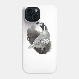 California Quail Ink Drawing Design Phone Case