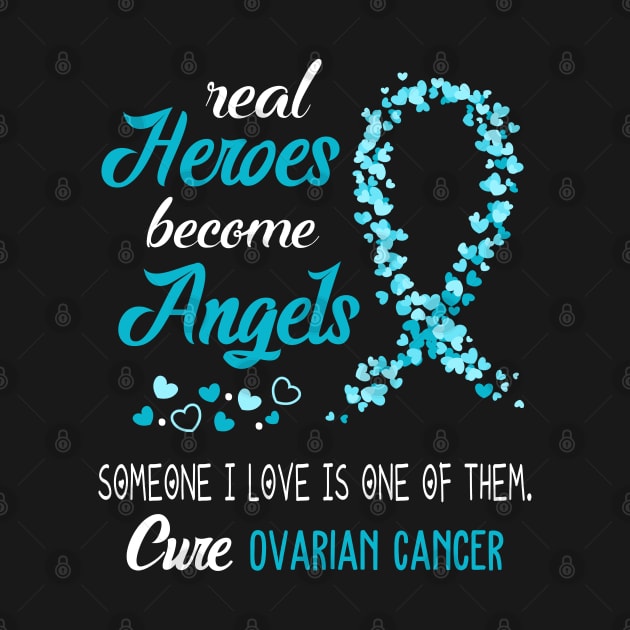Real Heroes Become Angles Ovarian Cancer Awareness Support Ovarian Cancer Warrior Gifts by ThePassion99