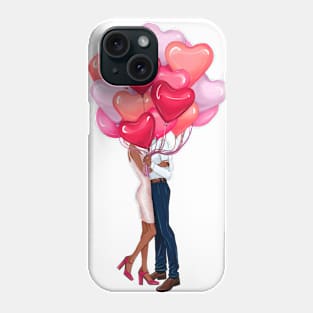 Man holding balloons for love, valentine's day couple Phone Case