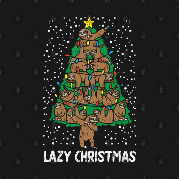 Lazy Christmas Sloth Christmas Tree Lazy Xmas Gift by BadDesignCo