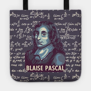 Blaise Pascal Portrait With Mathematics Tote