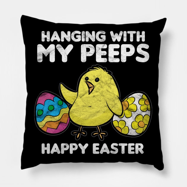 EASTER - Hanging With My Peeps Happy Easter Pillow by AlphaDistributors