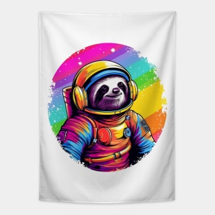 Rainbow Sloth Astronaut Tapestry