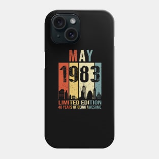 Made In 1983 May 40 Years Of Being Awesome Phone Case