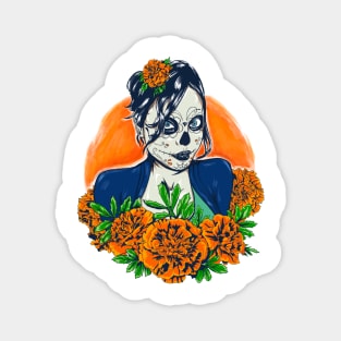 Illustration of zombie catrina Magnet