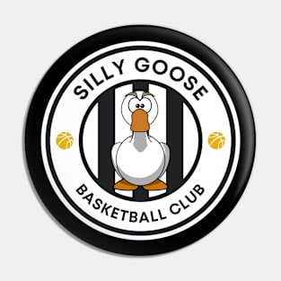 Silly Goose Basketball Club - Angry Cartoon Goose Pin