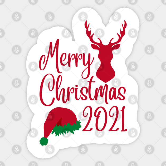 Merry Christmas 2021 Decal Merry Christmas 2021 Gift Merry Christmas 2021 Sticker Teepublic