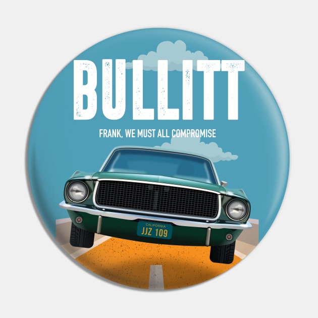 Bullitt - Alternative Movie Poster Pin by MoviePosterBoy