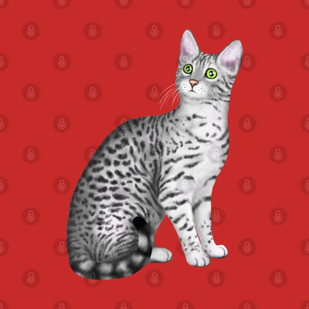 Egyptian Mau (Green Background) by illucalliart