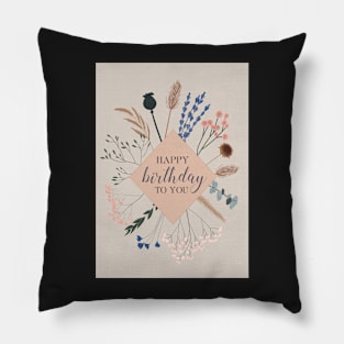 pampas grasses and dried flowers design Pillow