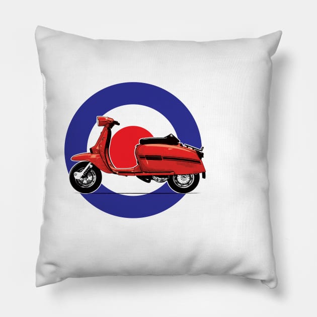 Classic Italian mods lambretta scooter Pillow by Cimbart