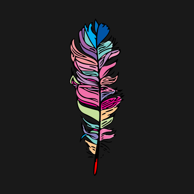 Rainbow Feather by mikeyrioux33