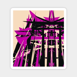 Abstract Industrial: violet, peach, black Magnet