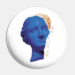 Blue Statue Head Pin