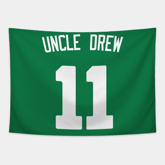 Kyrie Irving 'Uncle Drew' Nickname Jersey - Boston Celtics Tapestry by xavierjfong