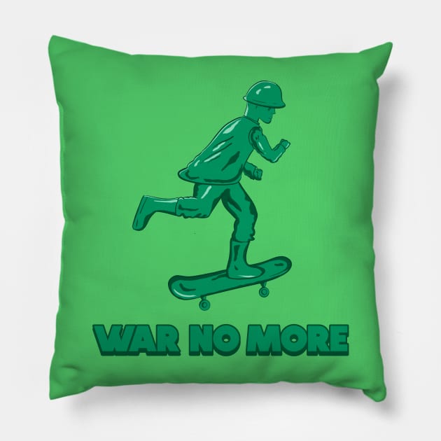 War no more -  Toy soldier skater Pillow by MisterThi