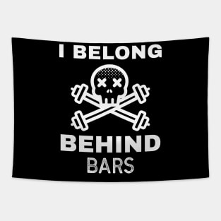 Funny Workout | I Belong Behind Bars Tapestry