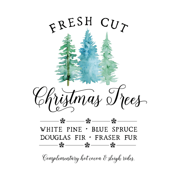 Fresh Cut Christmas Trees by Cat Bone Design