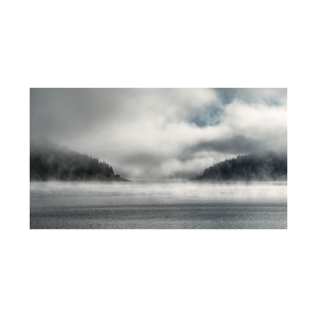 Two lands separated by a foggy lake by b.sergiu