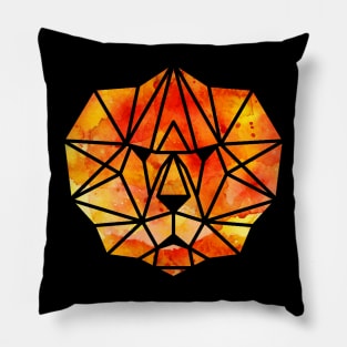 Art Deco Style Water Color Lion Pillow