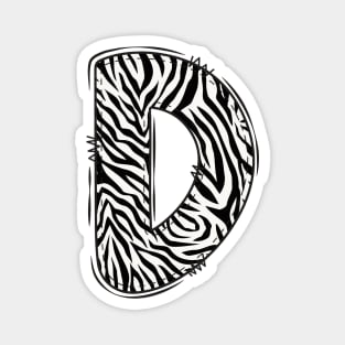 Zebra Letter D Magnet