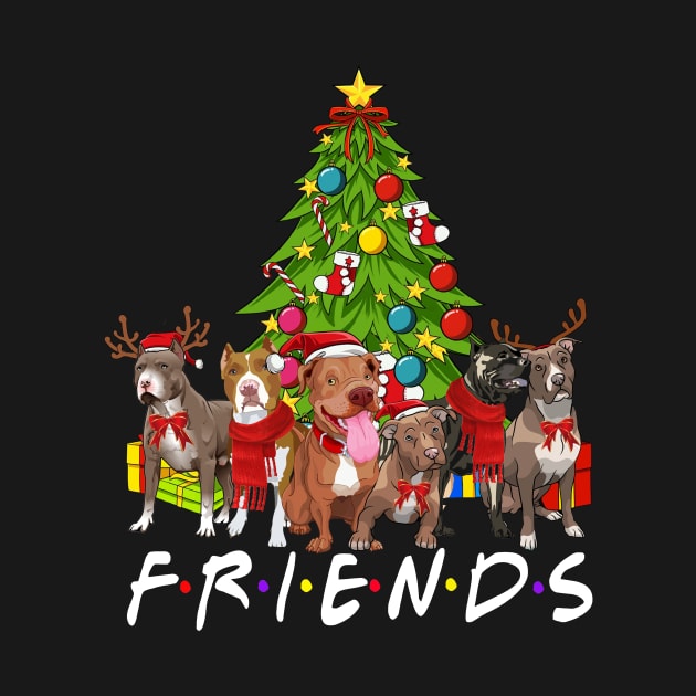 Christmas Tree Pitbulls by TeeWind