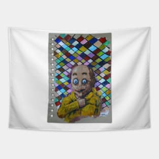 Half Man Half Duck | DuckMan Yellow Raincoat Goblin | Lowbrow Pop Surreal Art | Horror Masterpiece | Original Oil Painting By Tyler Tilley (tiger picasso) Tapestry