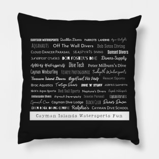 Cayman Islands Watersports Fun white text Pillow