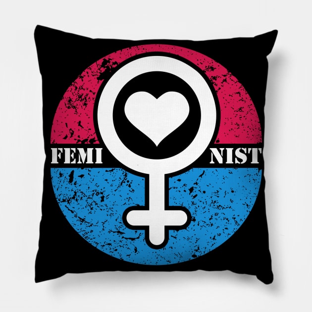 Feminist Gender Heart Art Design Gift Idea Pillow by BarrelLive