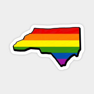 Rainbow North Carolina Outline Magnet