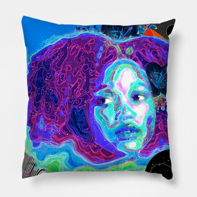 Kaleidoscope Girl Pillow by flotantte