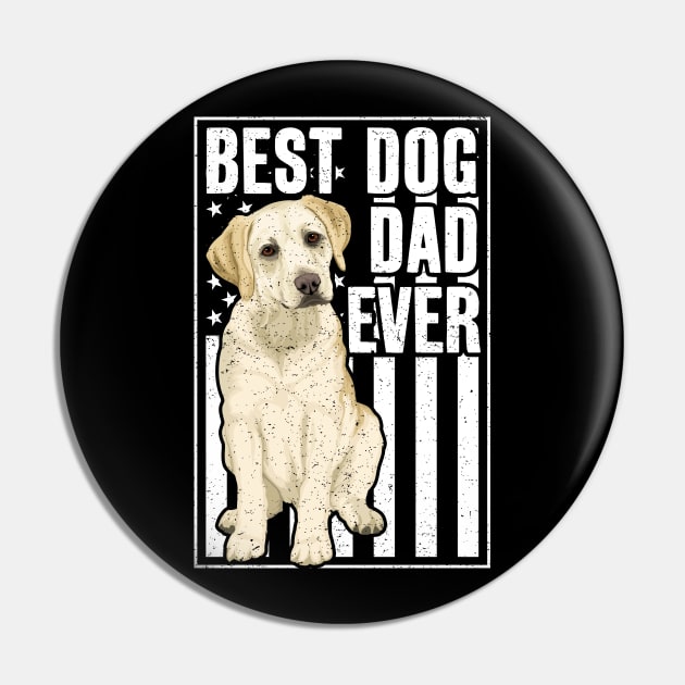 Best Dog Dad Ever Yellow Labrador Retriever Pin by RadStar