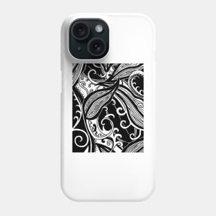 Forest Floor Aussie Tangle 019 in Black with Transparent Background Phone Case