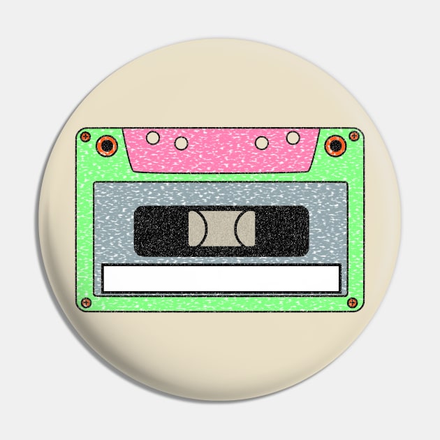 Cassette Tape Name Tag Pin by TheOuterLinux