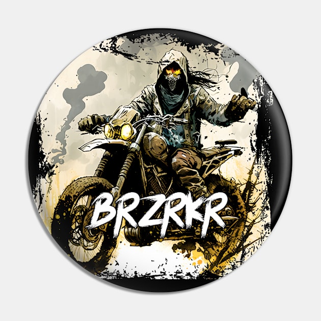 Shadow Man BRZRKR (Berserker) Bike Rider Pin by MLArtifex