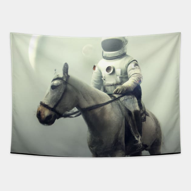 Astronaut and Horse Tapestry by ElectricPeacock