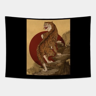 Japanese Tiger Ukiyo-e Style Tapestry