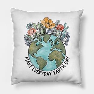 Make Everyday Earth Day Vintage Support Planet Pillow