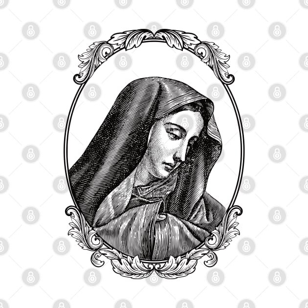 Vintage Virgin Mary Maria Portrait by Beltschazar