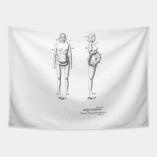 Educational Apparatus for Teaching Obstetrics and Midwifery Vintage Patent Hand Drawing Tapestry