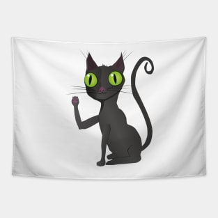 Black cat vector Tapestry