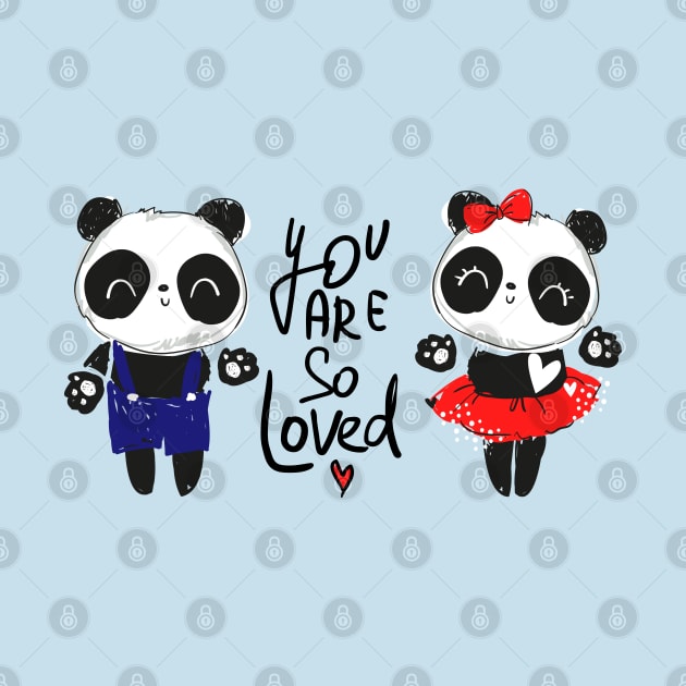 Panda Couple Loved by Mako Design 