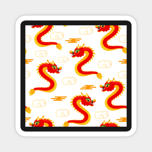 Chinese dragon and clouds Magnet