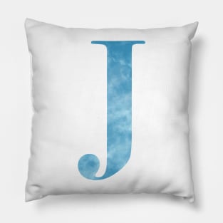 Clouds Blue Sky Initial Letter J Pillow