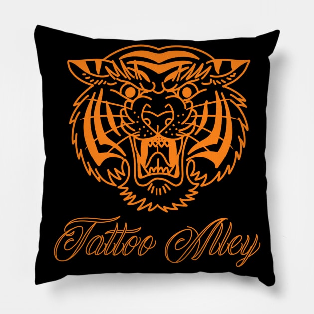 Tattoo Alley tiger Pillow by Calico Chris Tattoo