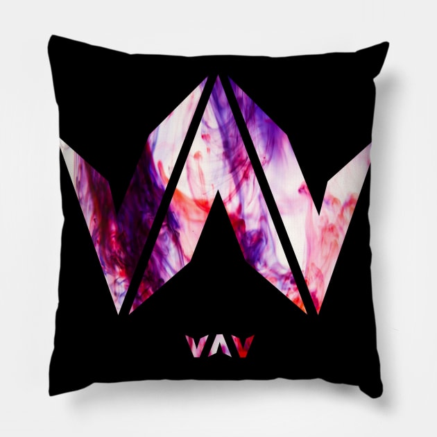 VAV Logo Abstract Pillow by hallyupunch