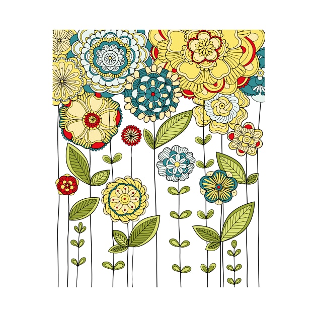 Abstract colorful flowers design by Choulous79